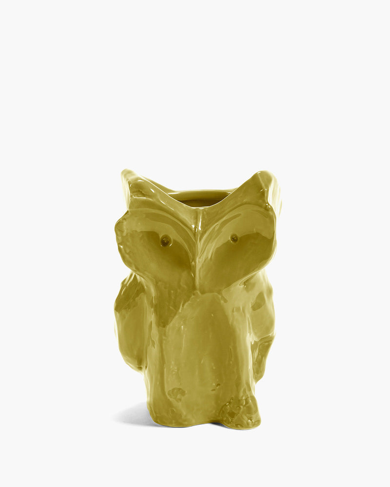 Owl vase S yellow After Midnight