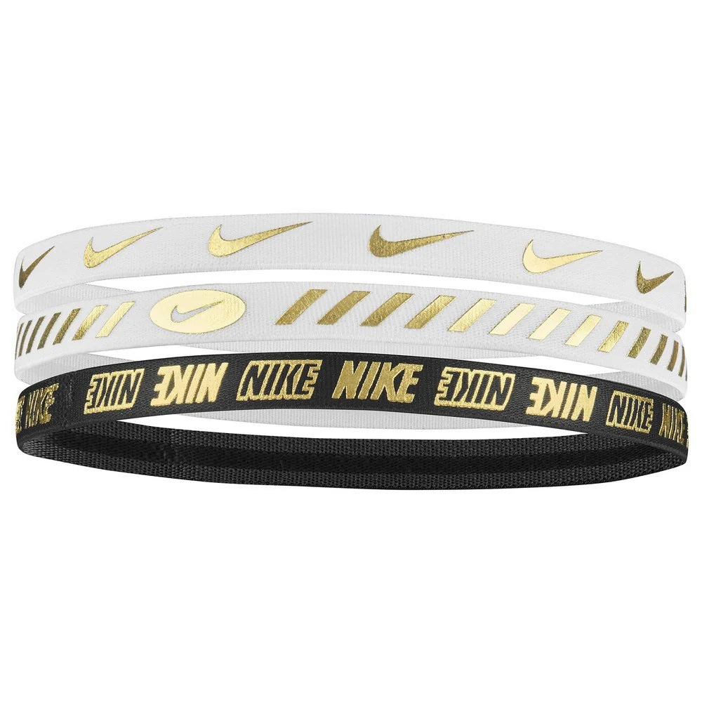 Nike Headbands Pack 3 'White/Black/Gold'